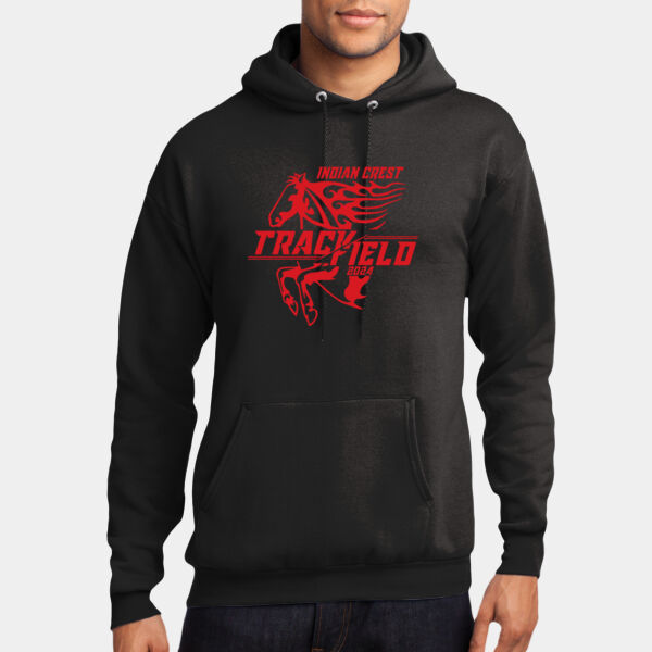 Black Indian Crest Track and Field Hooded Sweatshirt Thumbnail